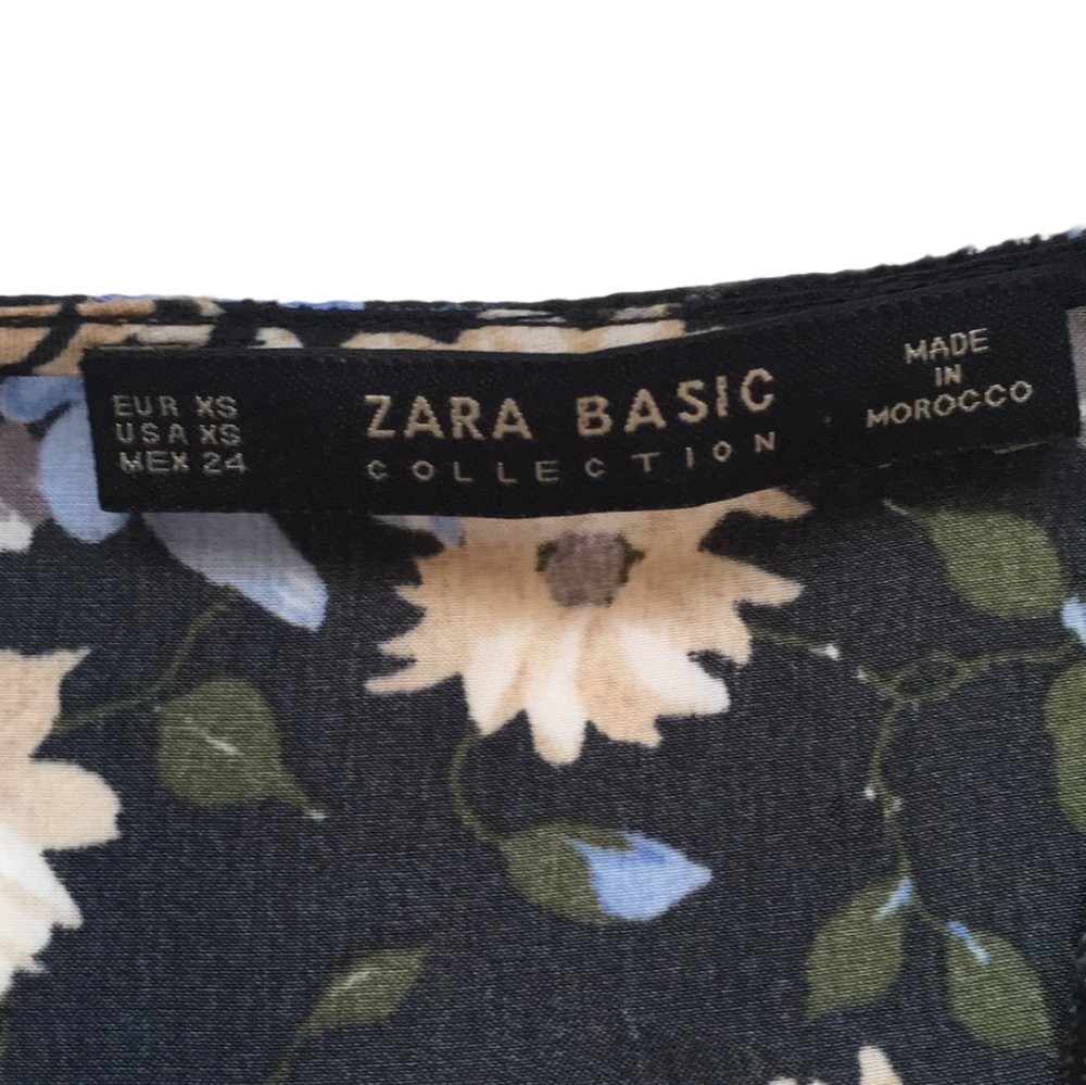 ZARA Long Sleeve Flower Dress NWT Sz XS - Picture 11 of 11